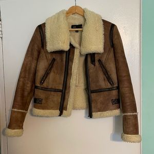 Women’s Sherpa-lined Faux Suede Cropped Jacket